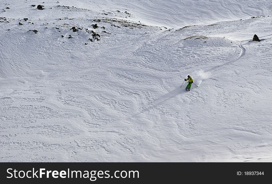 Ski tour in winter time