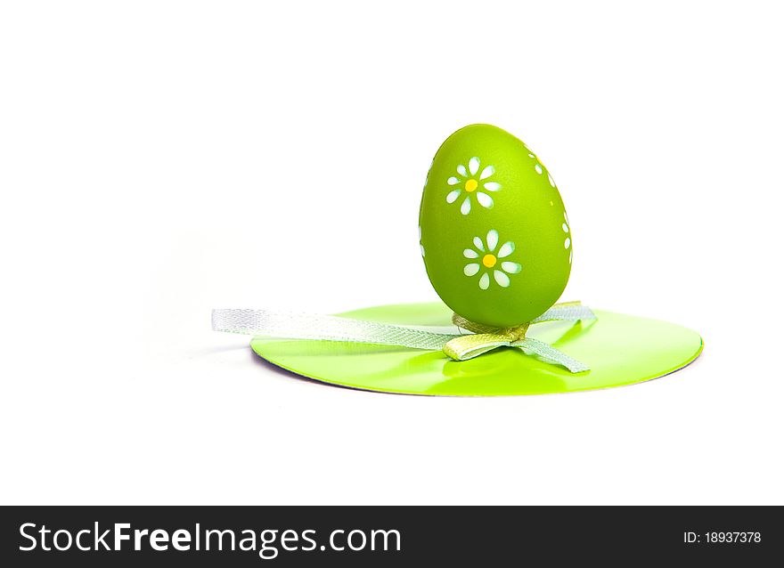 Painted Colorful Easter Egg on white background