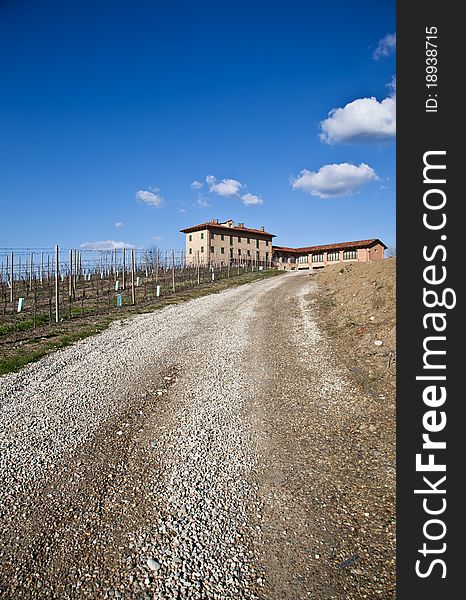 Charming Italian villa in Monferrato area (Piemonte region, north Italy) during spring season. Charming Italian villa in Monferrato area (Piemonte region, north Italy) during spring season