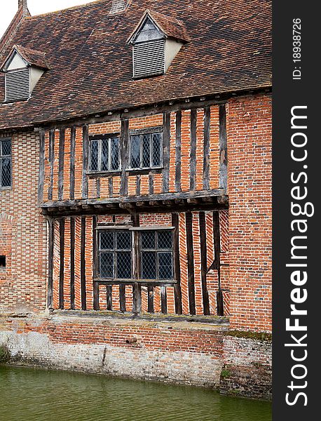 16th century tudor moat house in suffollk england