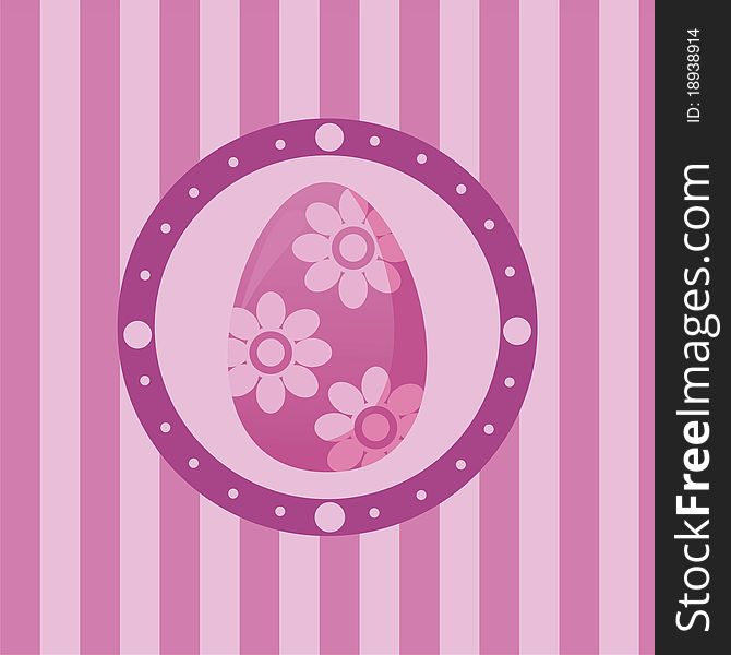 Cute purple background with decorated easter egg. Cute purple background with decorated easter egg