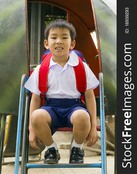 Thai location pupil in the playground