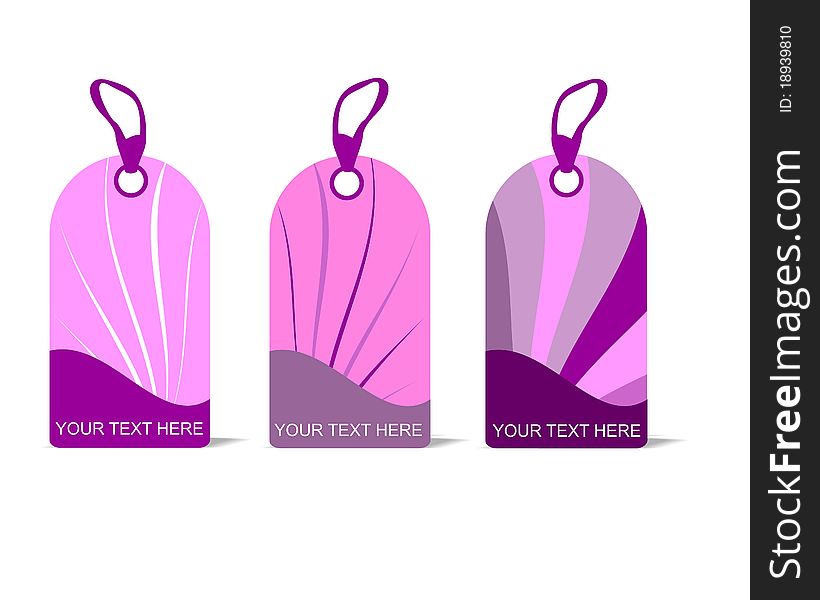 Pink tags, cdr vector