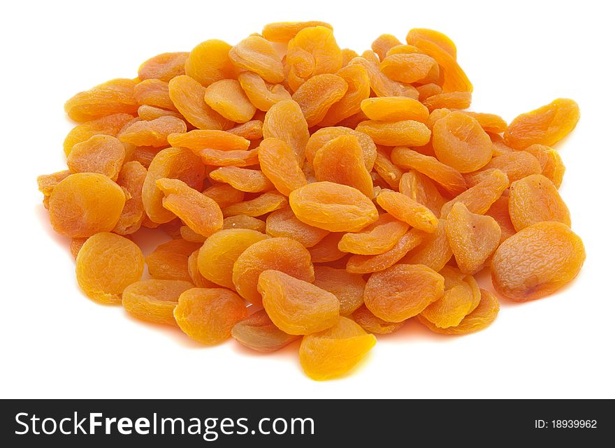 Dried apricots on a white background. Isolated