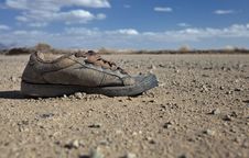 Dirty Shoe Left In The Desert Royalty Free Stock Image Dirty Shoe Left In The Desert Royalty Free Stock Image
