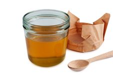 Honey In Jar With Wooden Spoon. Royalty Free Stock Image Honey In Jar With Wooden Spoon. Royalty Free Stock Image