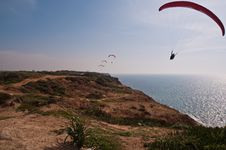 Paraglider Over Mediterranean Sea . Royalty Free Stock Photo Paraglider Over Mediterranean Sea . Royalty Free Stock Photo