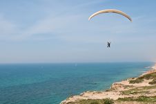 Paraglider Over Mediterranean Sea . Royalty Free Stock Images Paraglider Over Mediterranean Sea . Royalty Free Stock Images