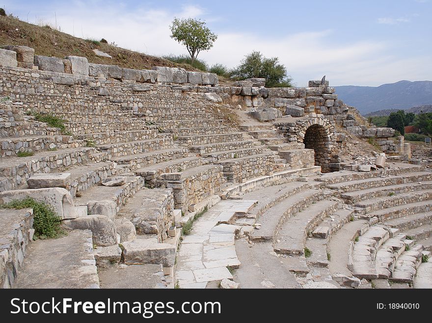 Ancient theatre, historical areal Ephesus, Turkey. Ancient theatre, historical areal Ephesus, Turkey