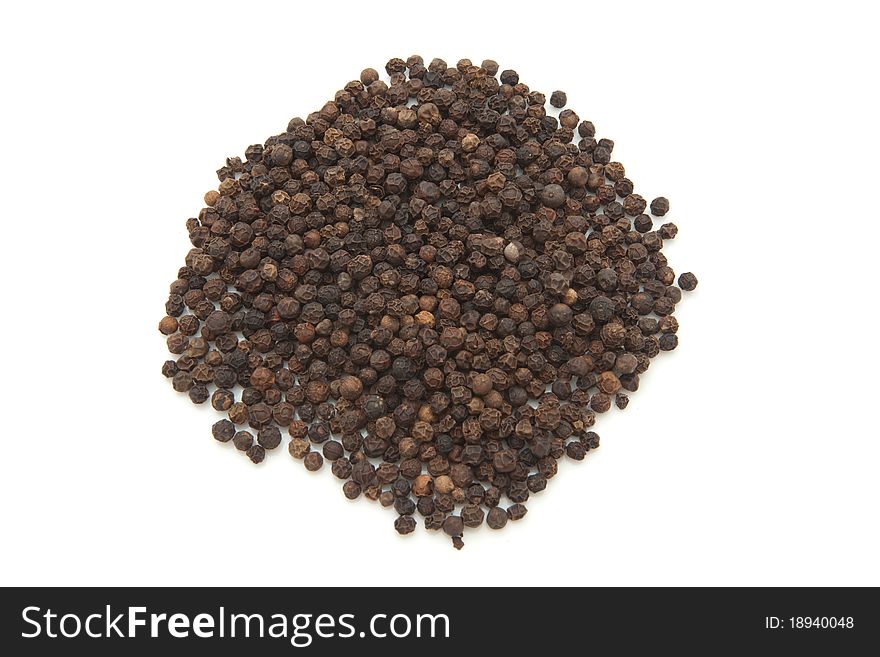 Black Pepper Isolated On The White