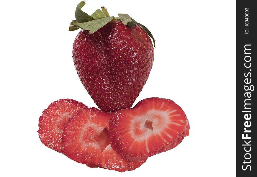 Strawberry slices on white background isolated. Strawberry slices on white background isolated