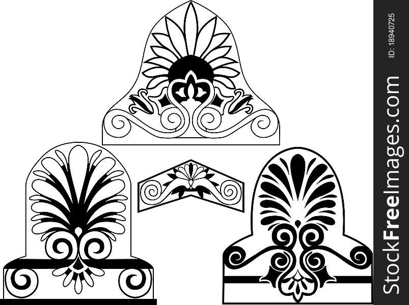 Set Of Traditional Architectural Elements Stencil