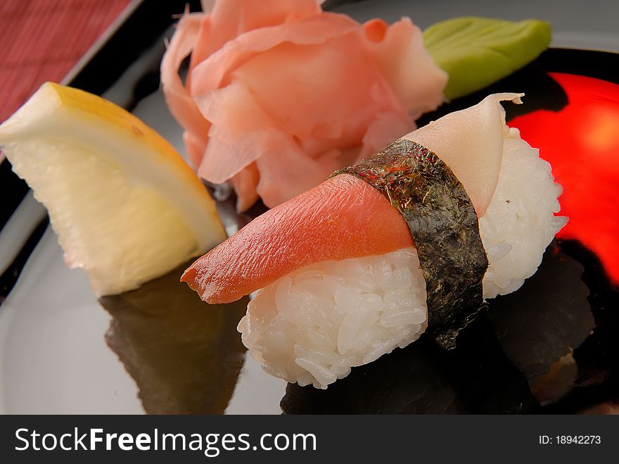 sushi, Japanese cuisine with fresh seafood