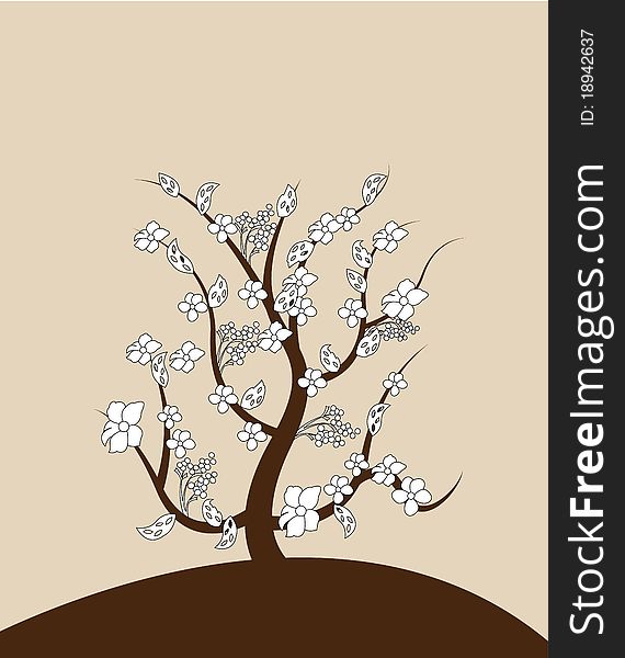Spring tree with copyspace for your message