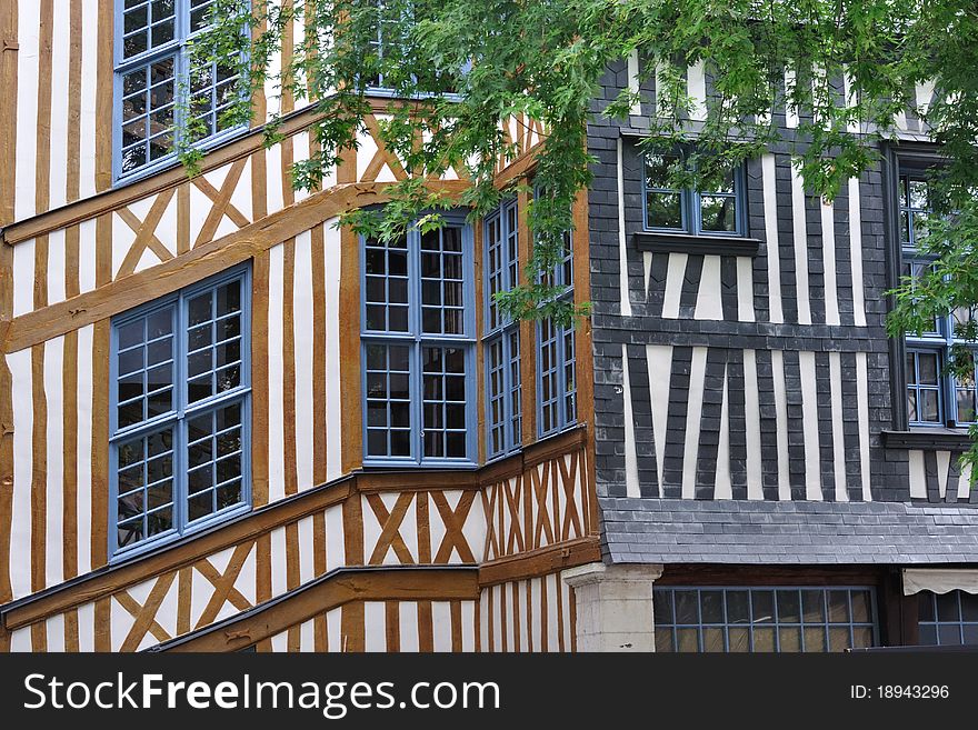 Tipical architectural features, Normandy, Rouen, France