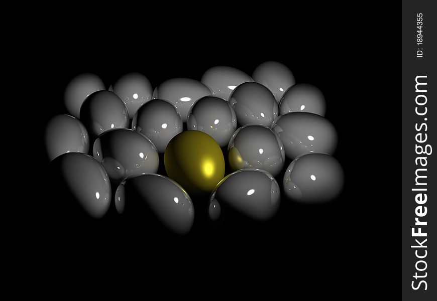 Eggs isolated in black background - this is 3d illustration