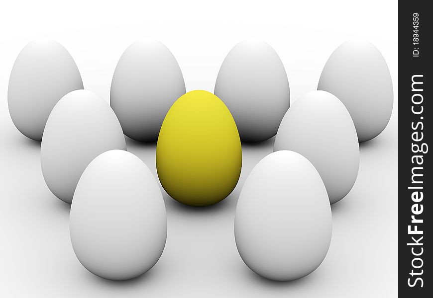 Golden egg concept - this is 3d illustration