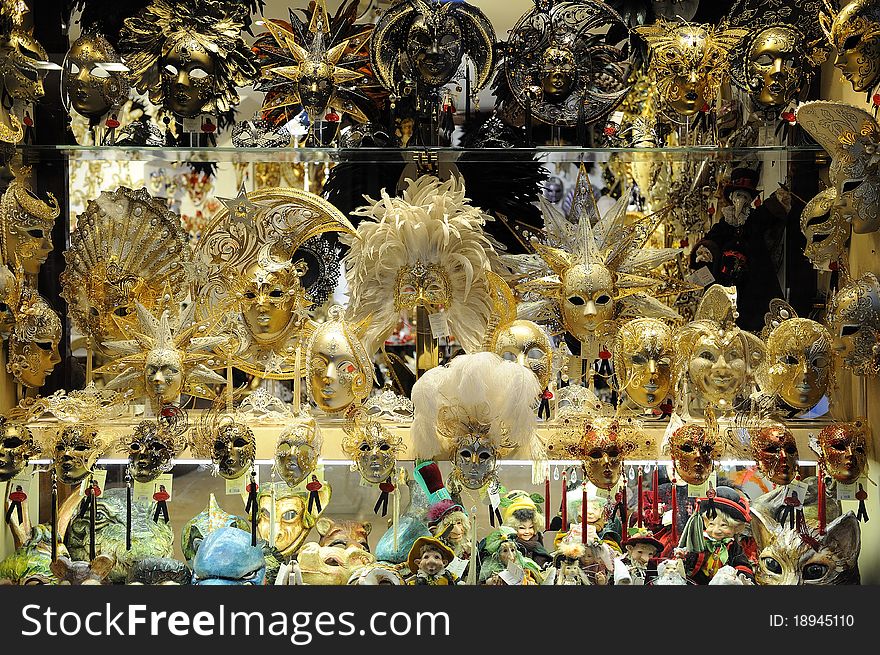 Carnival masks, tipycal from Venice in Italy.