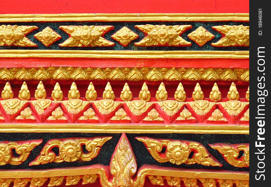 Close-up on the wall in thai temple