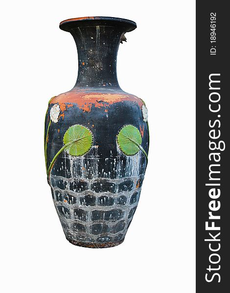 Earthen jar is handmade from artist.