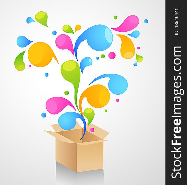 Gift box abstract background . illustration