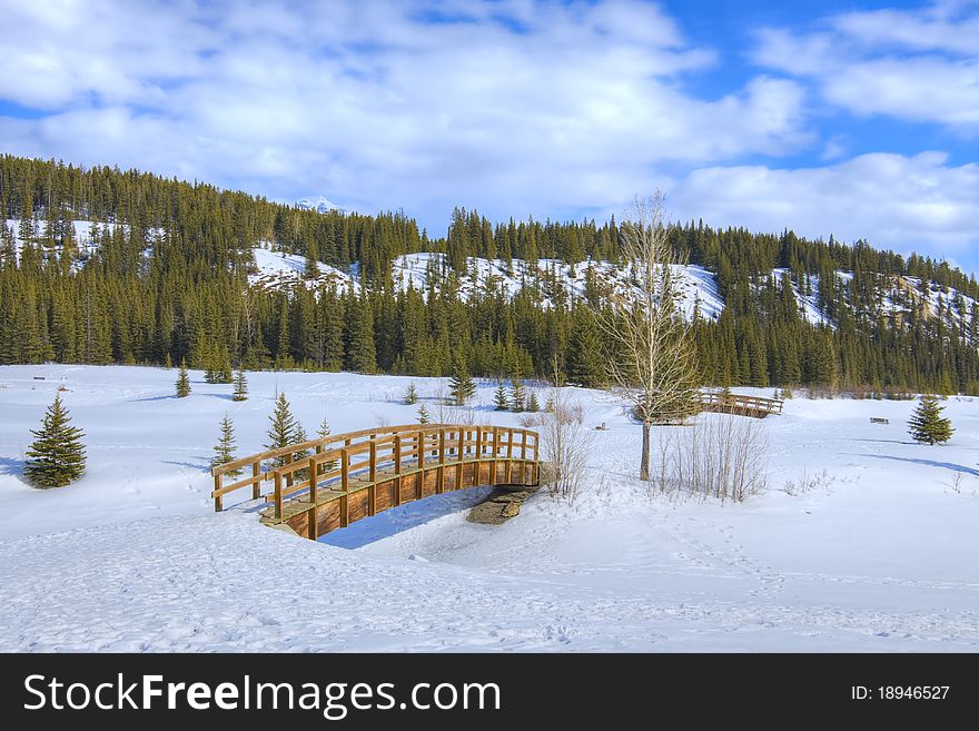 HDR Cascade Ponds In The Canadian Rockies