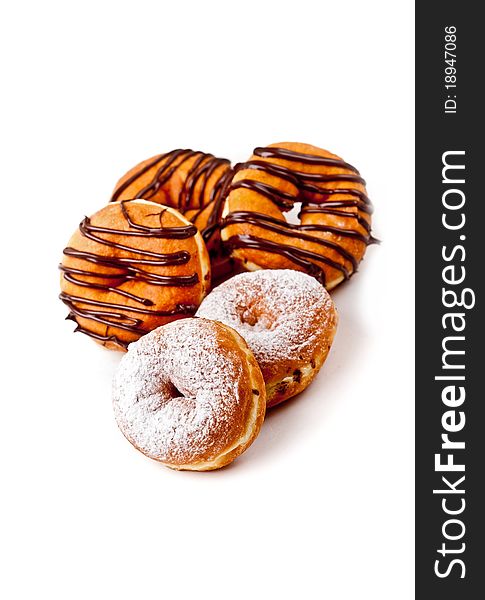Delicious Donuts on a White Background. Delicious Donuts on a White Background