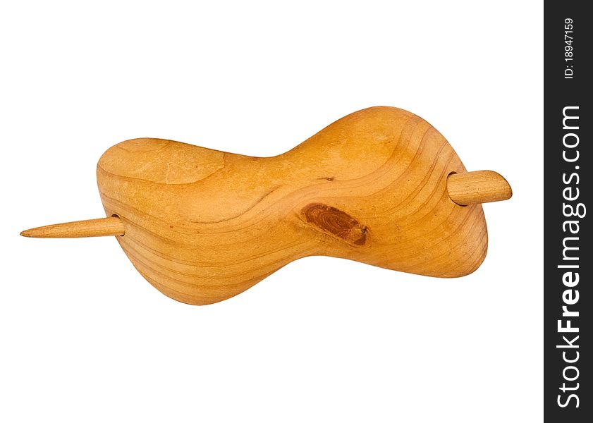 Hairpin from a wood isolated on the white background