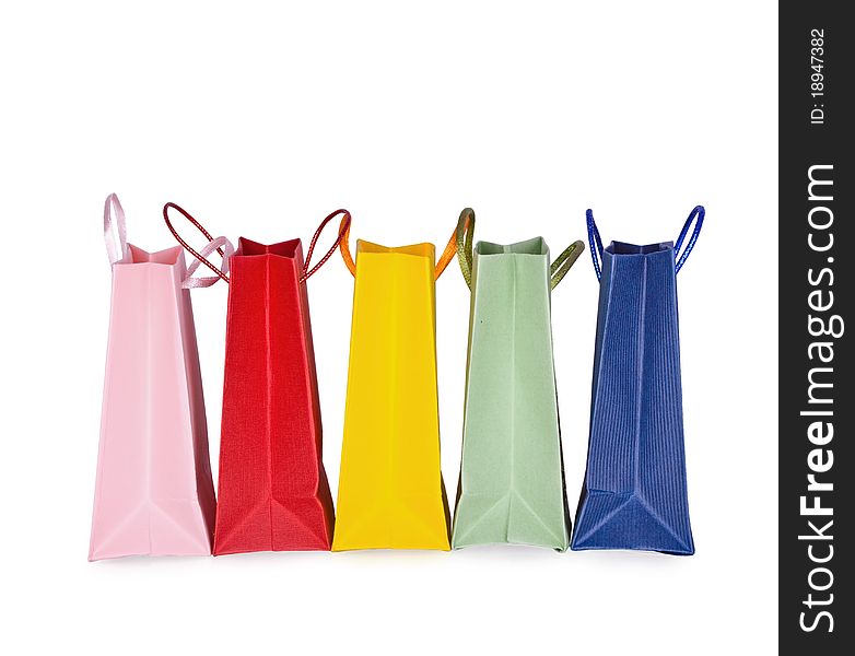 Assorted multi-color shopping bags