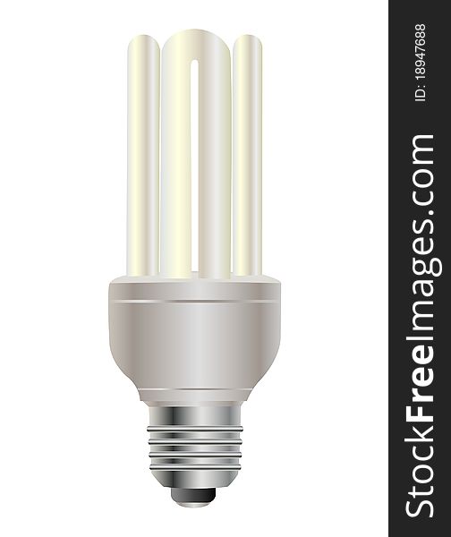 Modern saving energy light bulb on white background