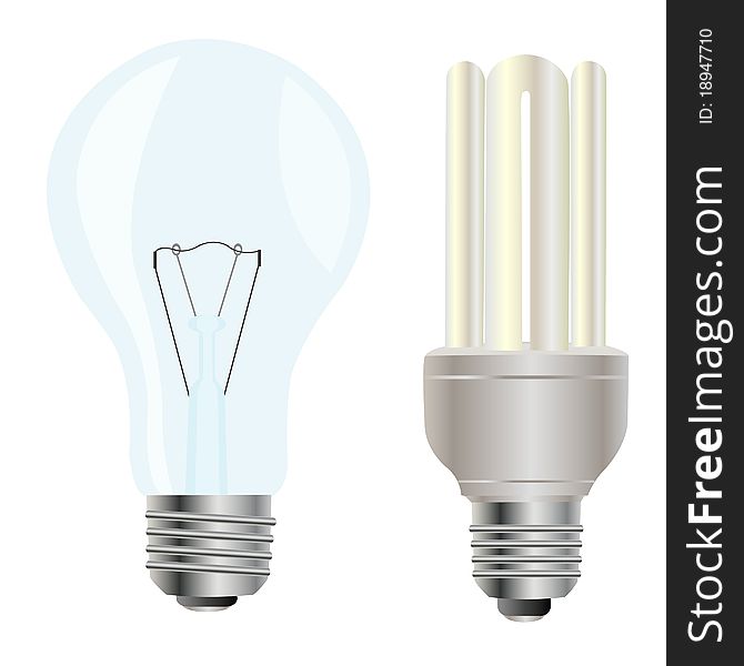 Two electric light bulbs