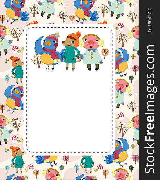 Cartoon animal card