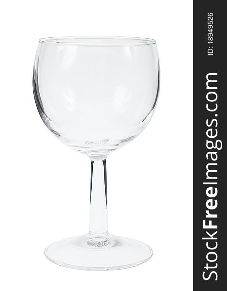 Empty wineglass isolated on white