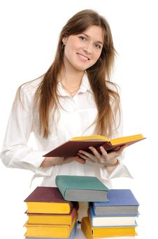 Student Girl With Books Stock Photos Student Girl With Books Stock Photos