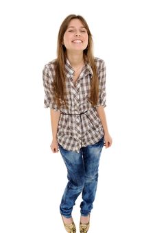 Comic Young Female Smile Against Stock Photos Comic Young Female Smile Against Stock Photos