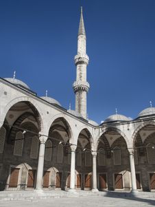 Blue Mosque Yard And Minaret In Istanbul Stock Images Blue Mosque Yard And Minaret In Istanbul Stock Images