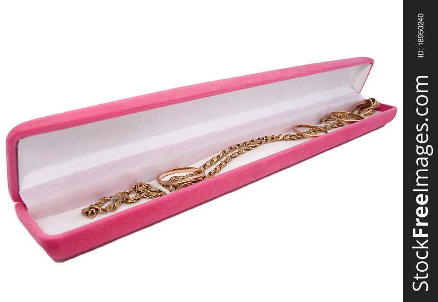 Chain and rings in gift box