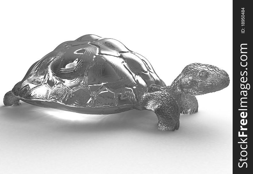 Turtle of crystal on a white background â„–1. Turtle of crystal on a white background â„–1