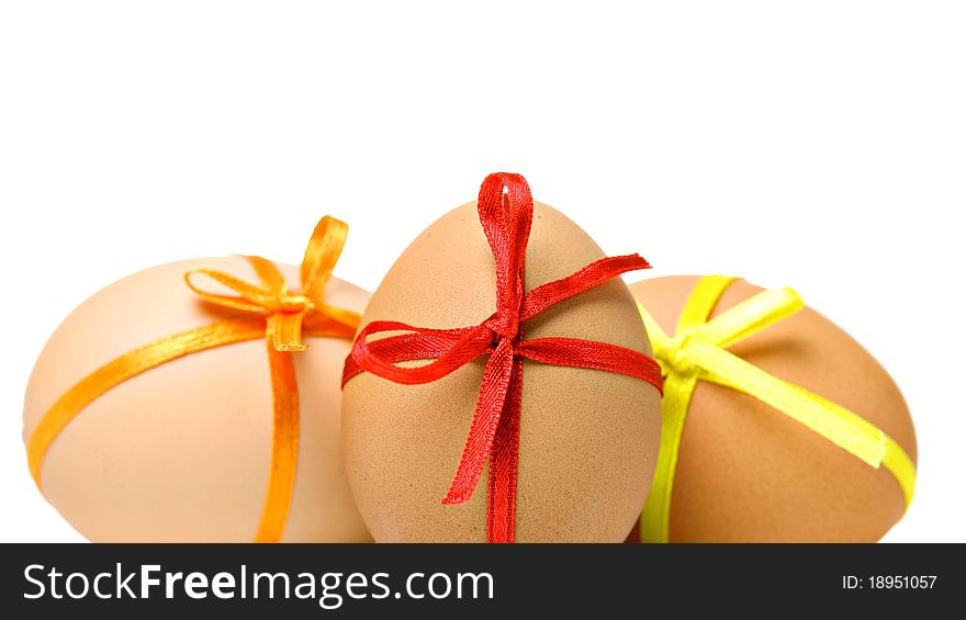 Easter eggs, isolated on white