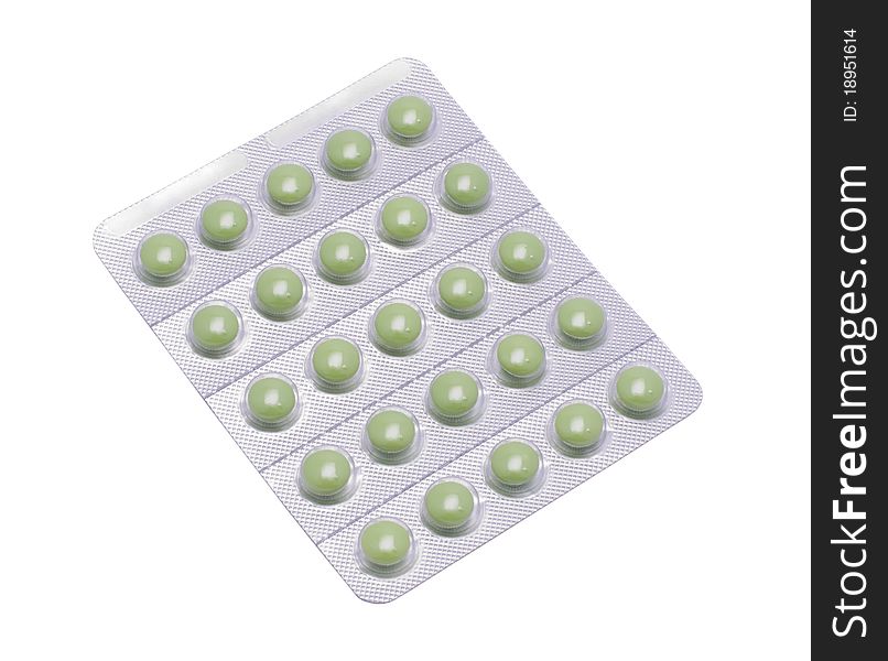 Picture of plates with pills on a white background. Picture of plates with pills on a white background