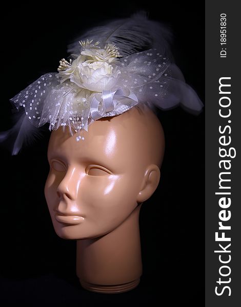 Wedding hair accessories being displayed on a Mannequin head. Wedding hair accessories being displayed on a Mannequin head