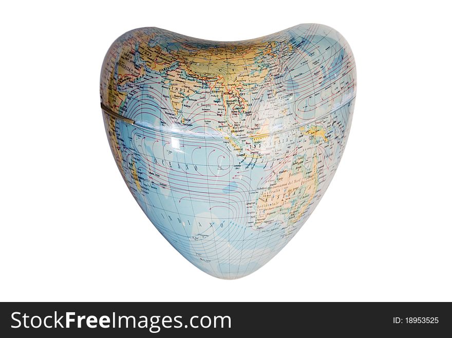 Earth shaped heart like friendly symbol