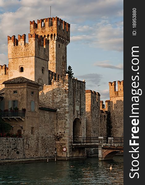 The Scaliger Castle in Sirmione by the Lake Garda, Italy. The Scaliger Castle in Sirmione by the Lake Garda, Italy