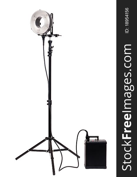 Studio strobe isolated on white