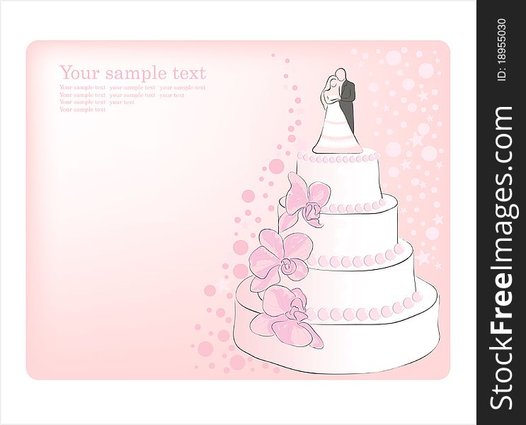 Wedding Cake. Vector greeting card