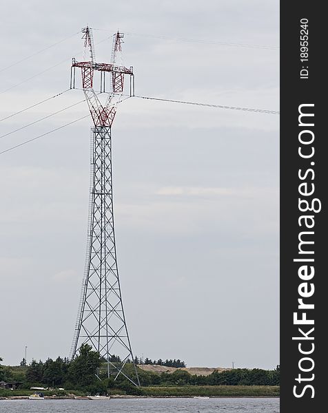 Power transmission tower, view from below. Power transmission tower, view from below