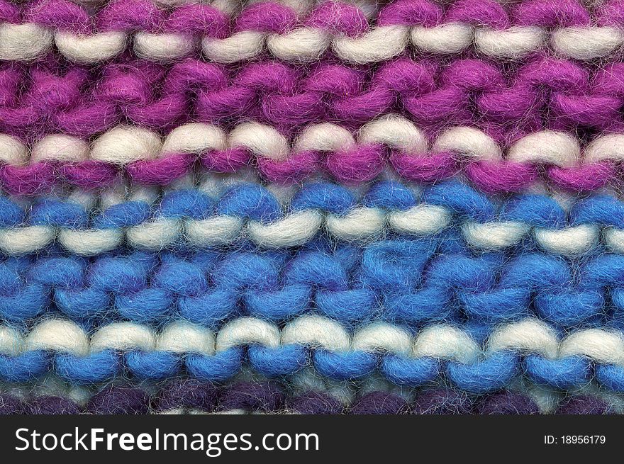 Knitted colorful wool texture of high resolution