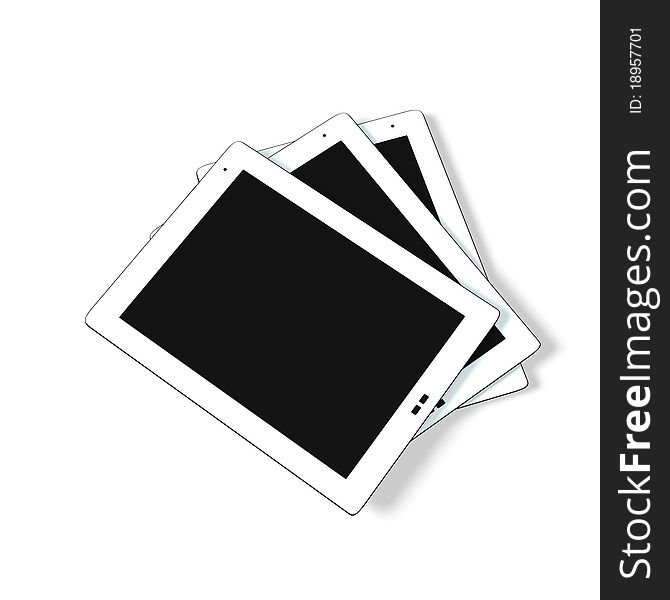 Isolated tablet pc. 3d illustration