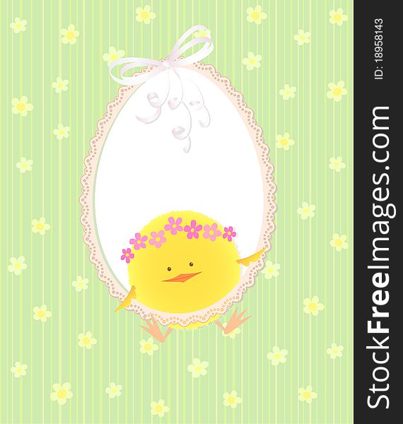 Easter Card With Chicken