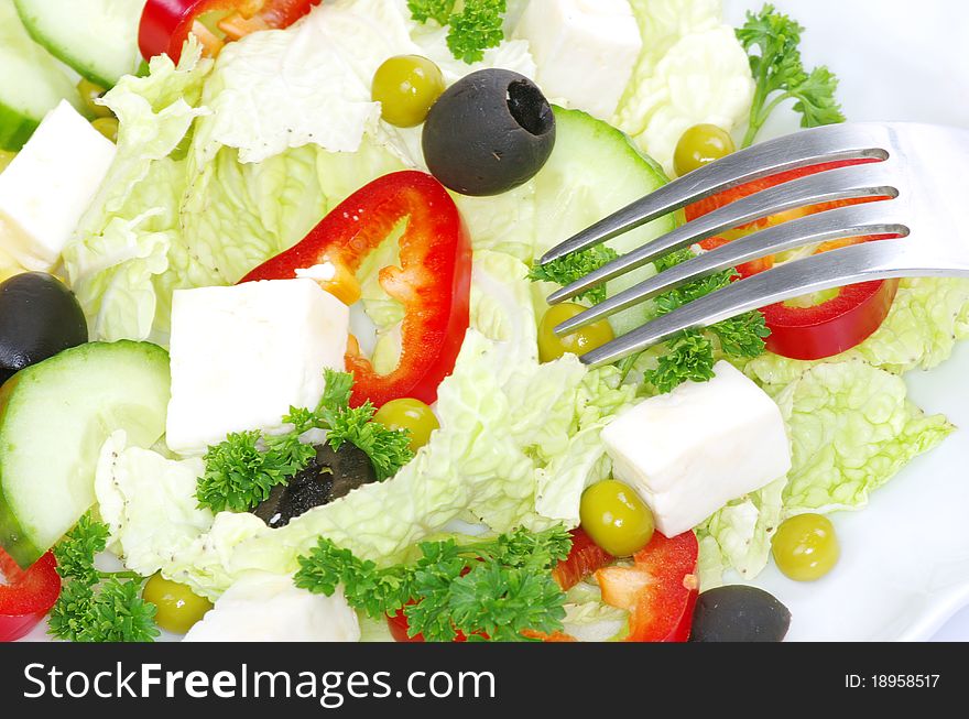 Close-up of healthy fresh salad